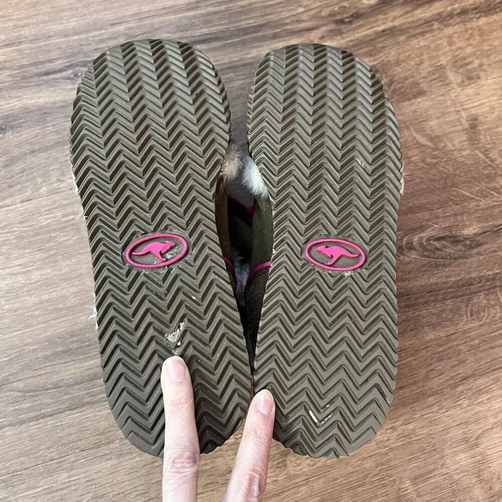 Kangaroos 'Roocicles' Leather Suede Pink High Top  Shearling Lined Snow Sneakers - Picture 8 of 11